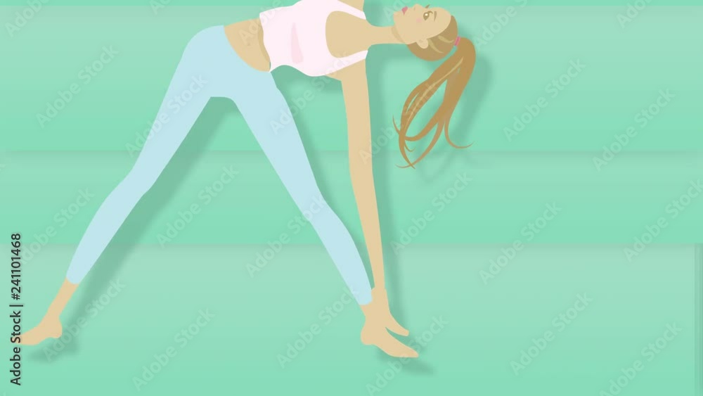 ヨギーな女の子のイラスト　ループ