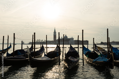 classic view of Venice and gondolas