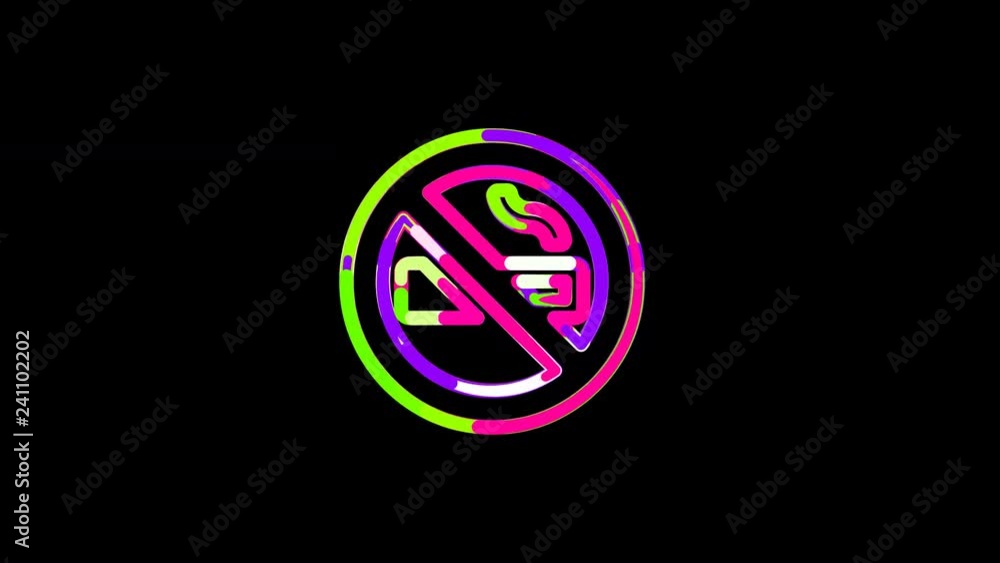 Circles gather in symbol smoking ban. After it crumbles in a line and moves to the camera. Alpha channel black Circles gather in symbol smoking ban. After it crumbles in a line and moves to the camera. Alpha channel black