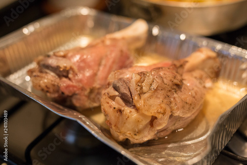 Wallpaper Mural horizontal image with close up detail of a baked pork shank Torontodigital.ca