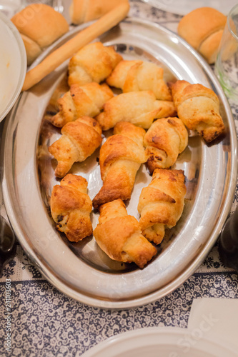 Wallpaper Mural horizontal image with a close-up detail of filled fresh nuggets, served on a steel tray Torontodigital.ca