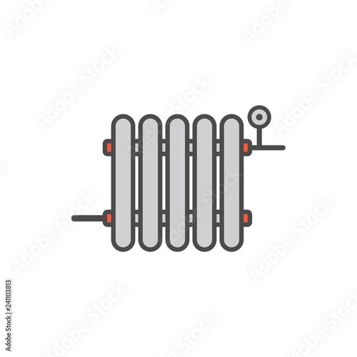 Heating radiator flat vector icon sign symbol