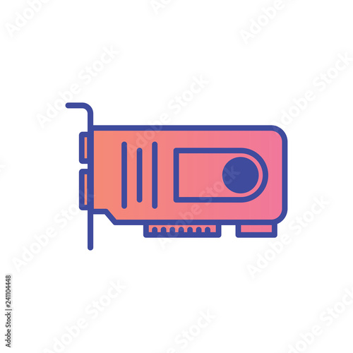 Videocard flat vector icon sign symbol