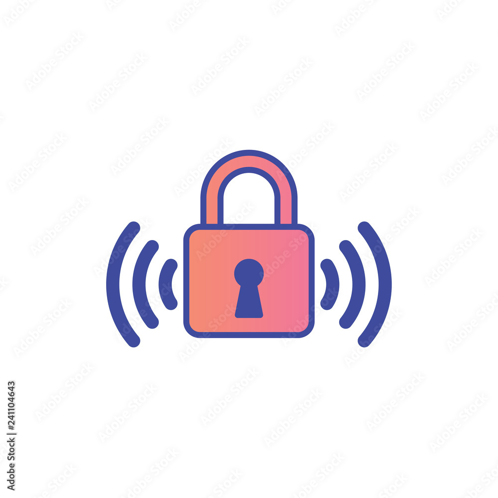 Smart lock flat vector icon sign symbol Smart lock flat vector icon sign symbol