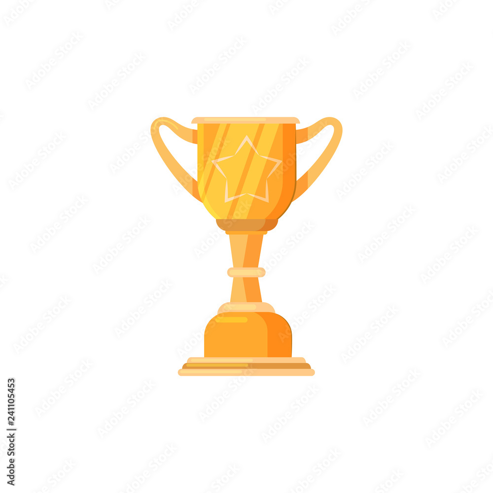 Golden cup illustration. Cup, gold, champion. Competition concept. Vector illustration can be used for topics like tournament, competition, winning Golden cup illustration. Cup, gold, champion. Competition concept. Vector illustration can be used for topics like tournament, competition, winning