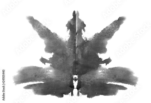 Photo Rorschach inkblot test isolated on white background