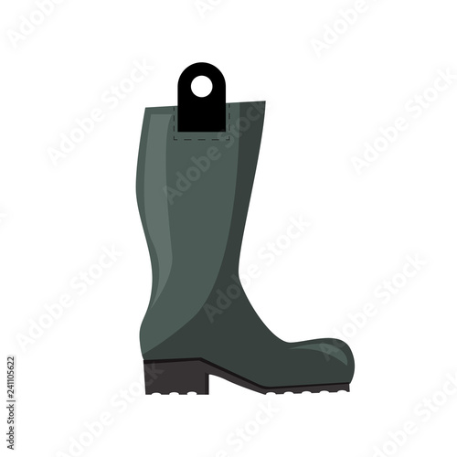 Gumboot illustration. Shoe, galoshes, rainy weather. Fashion concept. Vector illustration can be used for topics like clothing, fashion, advertisement, shopping photo