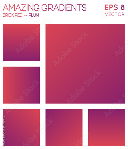 Colorful gradients in brick red, plum color tones. Adorable gradient background, favorable vector illustration.