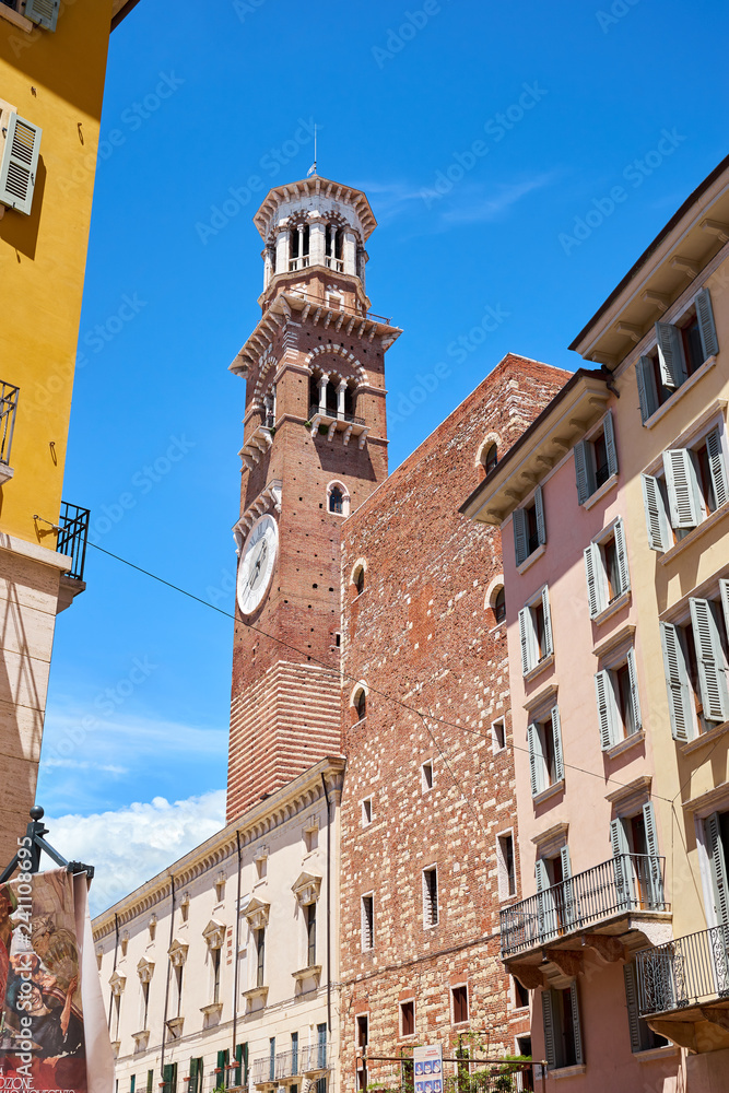 custom made wallpaper toronto digitalTower "Lamberti" in Verona in Italy / Built in 1172, 84 meters high