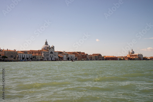 Venice, Italy, island of San Giorgio Maggiore. View from the lagoon of the church of San Giorgio.