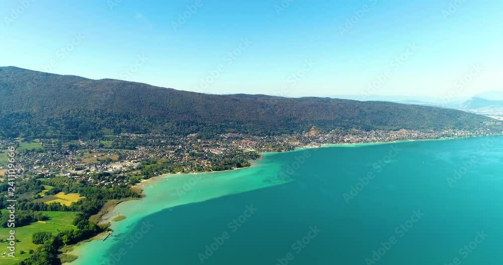 landscape on Lake Annecy in aerial view, France landscape on Lake Annecy in aerial view, France