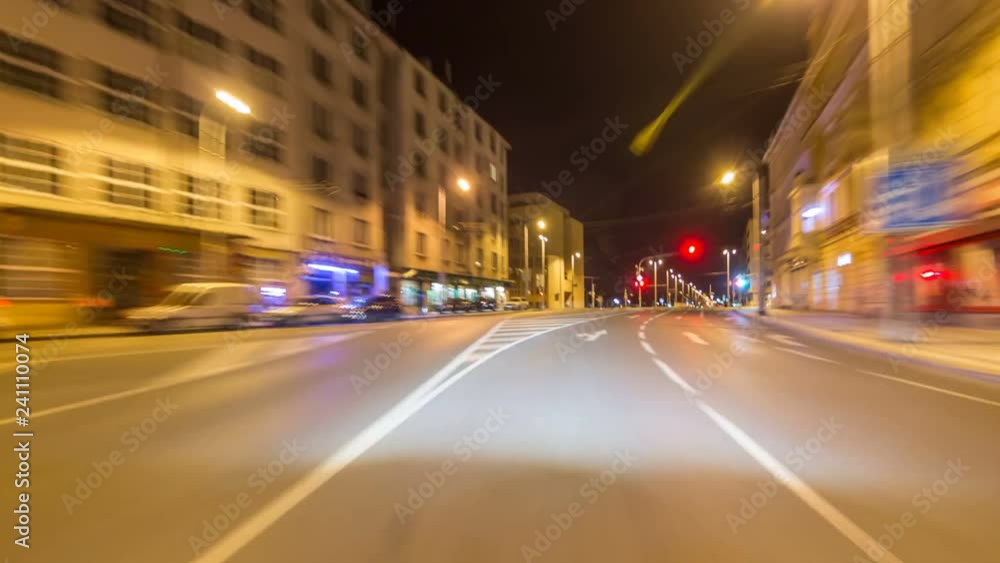 Drive at fast speed at the night streets timelapse hyperlapse drivelapse. Drive at fast speed at the night streets timelapse hyperlapse drivelapse.