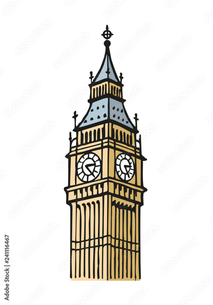 Big Ben Tower London Great Britain clipart Stock Vector | Adobe Stock