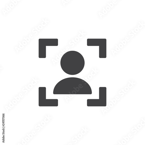 Portrait mode vector icon. filled flat sign for mobile concept and web design. Portrait photo camera focus simple solid icon. Symbol, logo illustration. Pixel perfect vector graphics