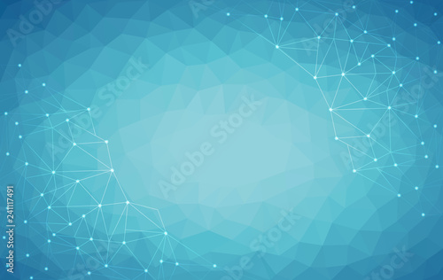Light blue low poly background, abstract polygon design vector illustration, geometric triangular pattern, Connection points science background