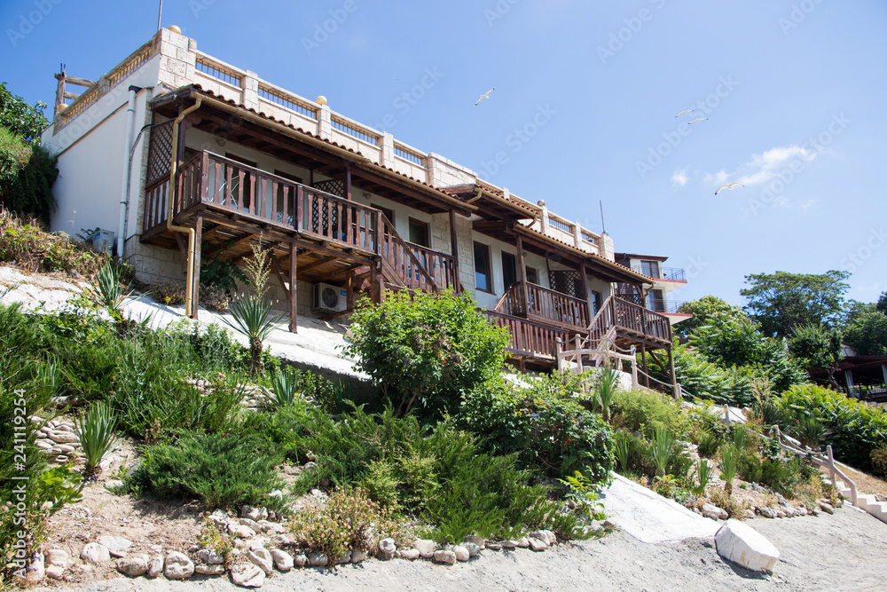 Street view of Nessebar. Ancient city on the Black Sea coast of Bulgaria. UNESCO Word Heritage Site Street view of Nessebar. Ancient city on the Black Sea coast of Bulgaria. UNESCO Word Heritage Site