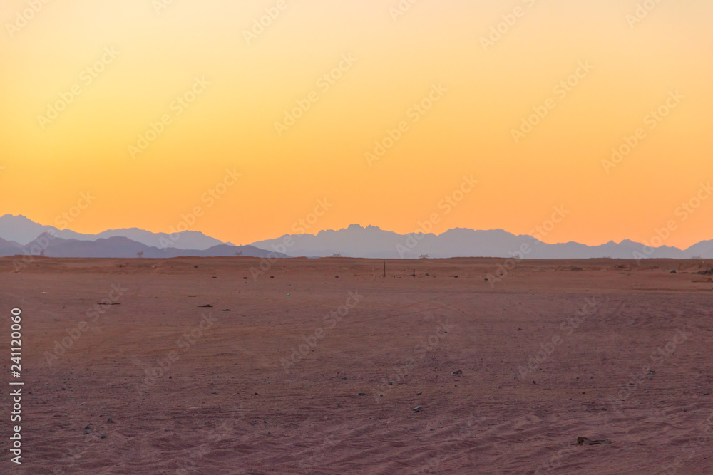 Fototapeta premium View of the Arabian desert in Egypt at sunset