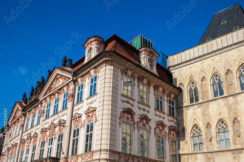 Photography Historical Kinský Palace built on 1755 located at the old town square in Prague