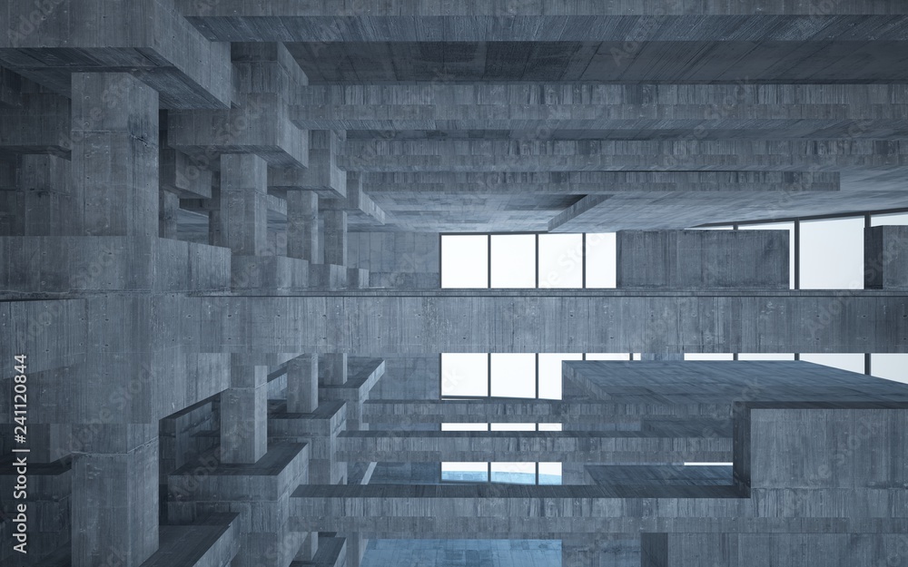 Empty dark abstract concrete room interior. 3D illustration. 3D rendering. Empty dark abstract concrete room interior. 3D illustration. 3D rendering.