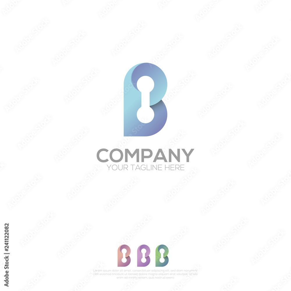 Letter B Modern With Connect Letter B Modern With Connect