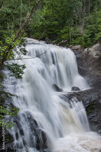 Fototapeta Naklejka Na Ścianę i Meble -  Bald River Falls after heavy rains.  Long exposure to capture flow of water as blurs.