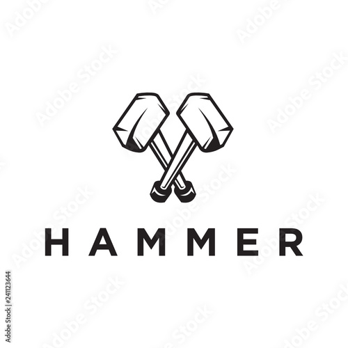 Thor Hammer Icon in trendy flat style isolated on grey background, for your web site design, app, logo, UI. Vector illustration, EPS10. - Vector