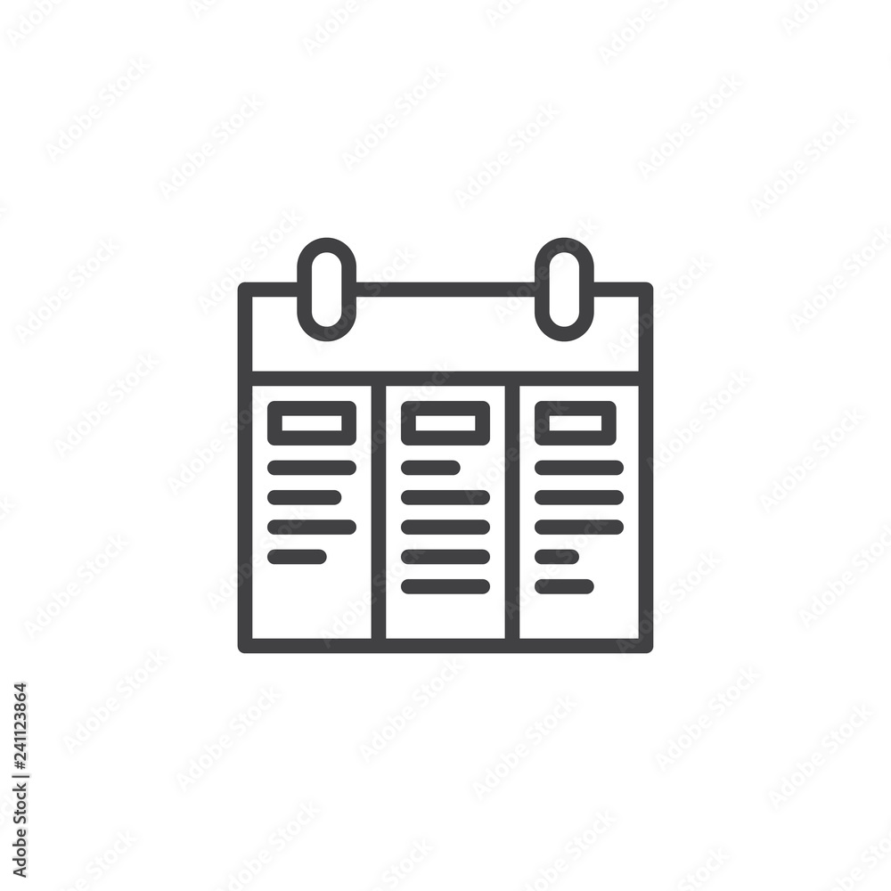 Calendar schedule outline icon. linear style sign for mobile concept and web design. to-do list calendar simple line vector icon. Symbol, logo illustration. Pixel perfect vector graphics Calendar schedule outline icon. linear style sign for mobile concept and web design. to-do list calendar simple line vector icon. Symbol, logo illustration. Pixel perfect vector graphics