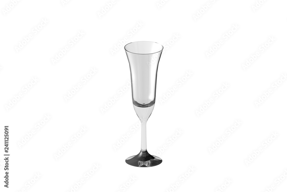 Obraz premium 3D illustration of pousse cafe multi layered cocktails glass isolated on white - drinking glass render