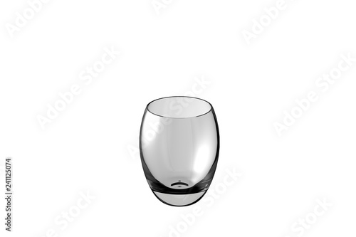 3D illustration of tumbler cocktail glass isolated on white - drinking glass render