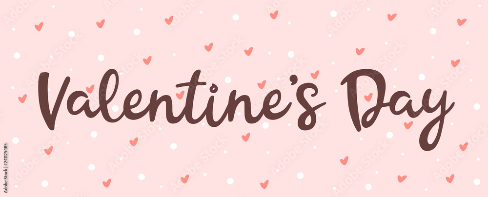 Greeting card with Valentine's day on a pink background