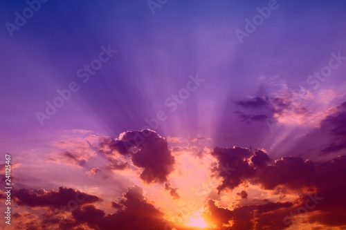 amazing colorful sunset or sunrise cloudy sky for using in design as background. © Dancing Man
