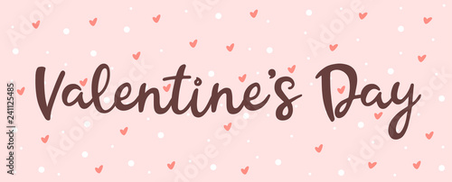Greeting card with Valentine's day on a pink background