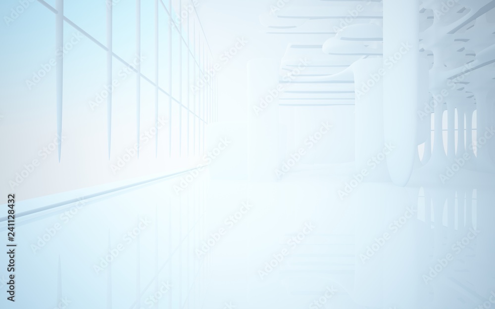Obraz premium White smooth abstract architectural background. 3D illustration and rendering