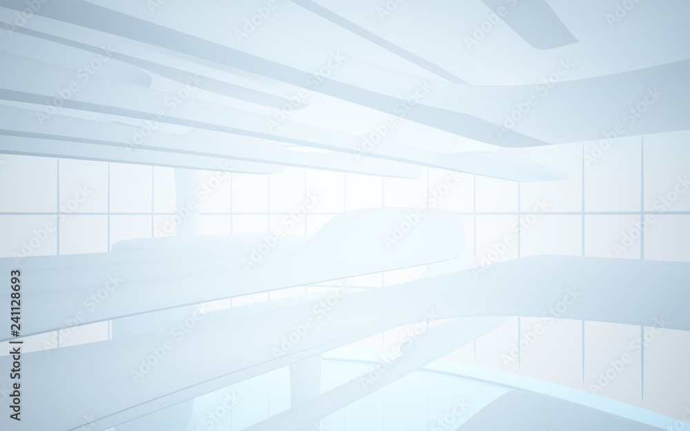 White smooth abstract architectural background. 3D illustration and rendering White smooth abstract architectural background. 3D illustration and rendering