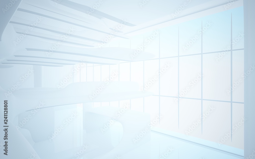 White smooth abstract architectural background. 3D illustration and rendering White smooth abstract architectural background. 3D illustration and rendering