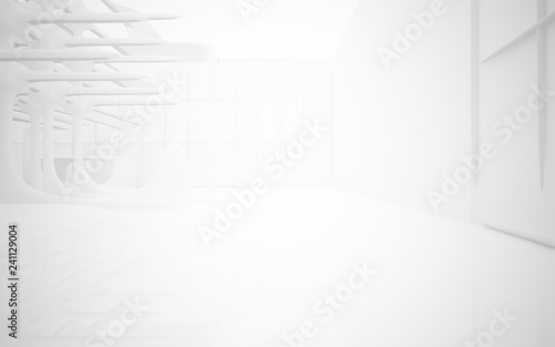 White smooth abstract architectural background. 3D illustration and rendering