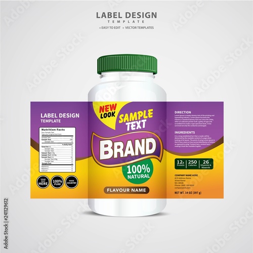 Bottle label, Package template design, Label design, mock up design label template