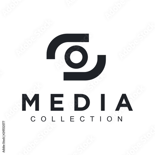 Eye vector logo design template. Modern minimal flat design style. Vector illustration. - Vector