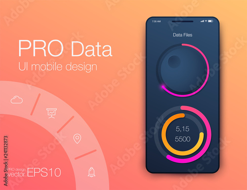 UX audio player templates. Stock vector eps10