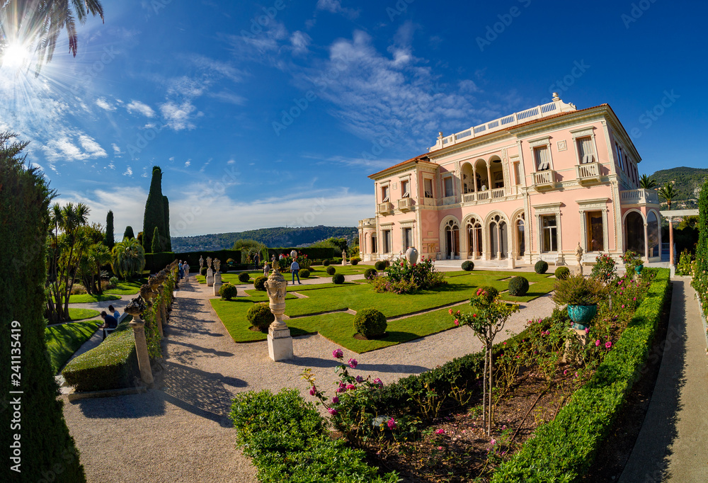 Villa Ephrussi de Rothschild on French riviera, in Saint Jean Cap Ferrat in France