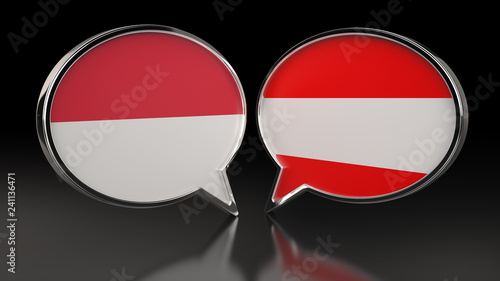 Monaco and Austria flags with Speech Bubbles. 3D illustration Free Download Monaco and Austria flags with Speech Bubbles. 3D illustration - GFXLoad
