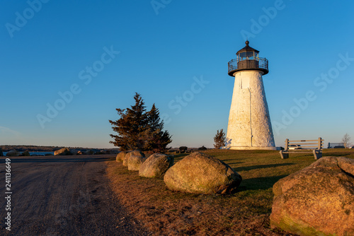 Ned Point Light in Mattapoisett, Mass. at sunrise photo