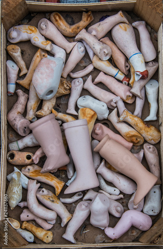 Puppet legs and arms in a box