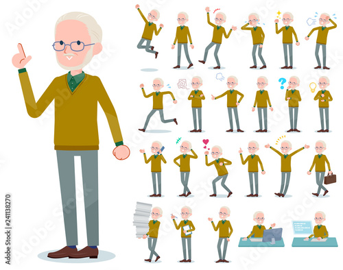 flat type Yellow knit old man White_emotion