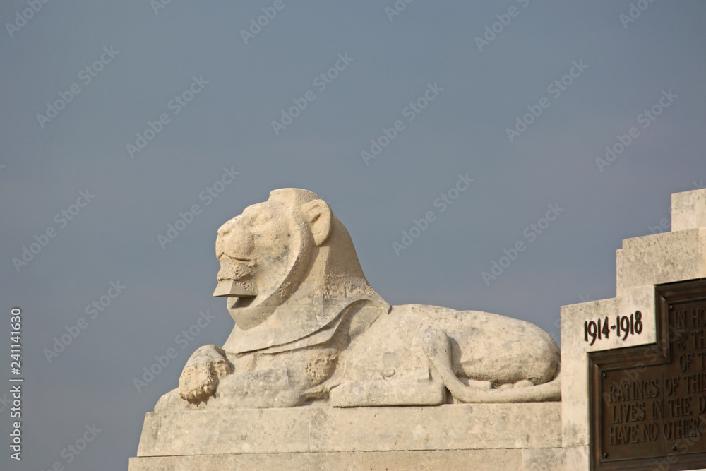 Lion on Portsmouth Naval Memorial, Southsea