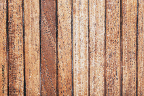 Brown wooden wall closeup background.