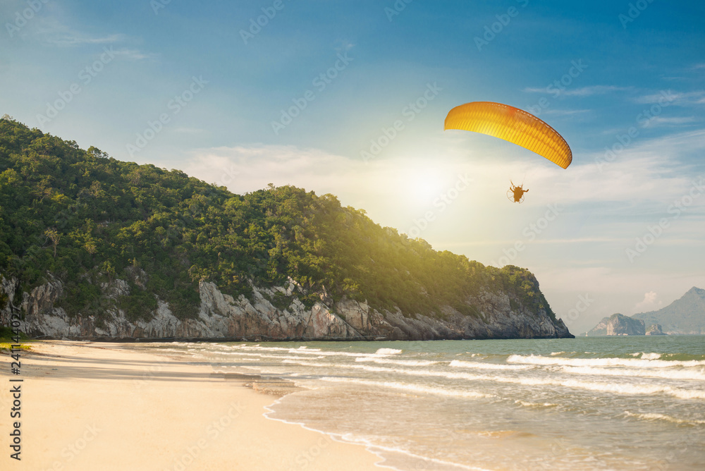 Parapente Fly Puesta de Sol Deportivo Wall Arte Cartel poster