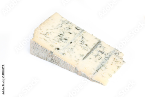 Italian Gorgonzola cheese isolated on a white studio background. photo