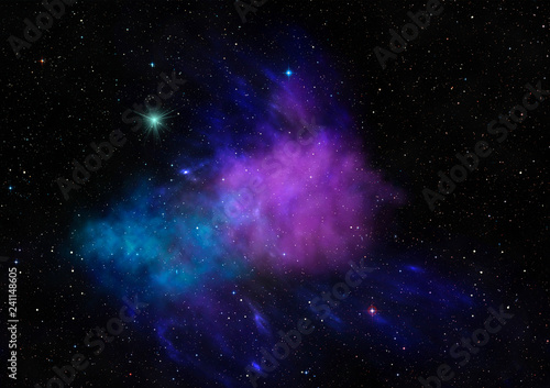 Fototapeta Naklejka Na Ścianę i Meble -  Small part of an infinite star field. 3D rendering