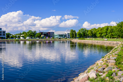 the scenic waterfront on the shore of the Baltic sea in Kuressaare town  Saaremaa island  Estonia